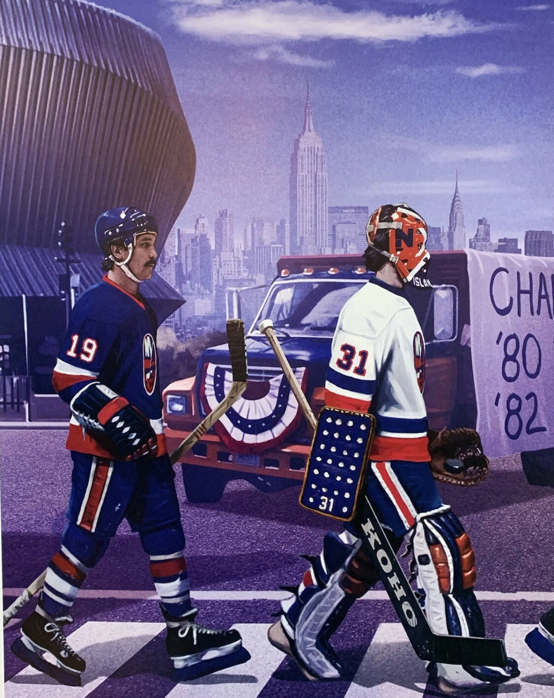 NY Islanders Nassau Coliseum Stanley Cup Litho 16x20 Photo Bossy Potvin Smith