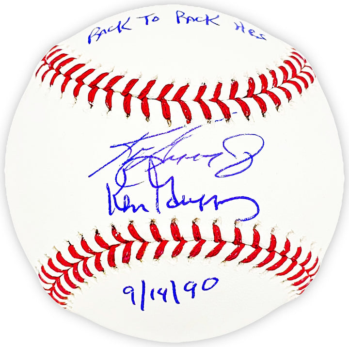 Ken Griffey Jr. & Sr. Auto MLB Baseball Mariners Back To Back HR 9/14/90 Beckett