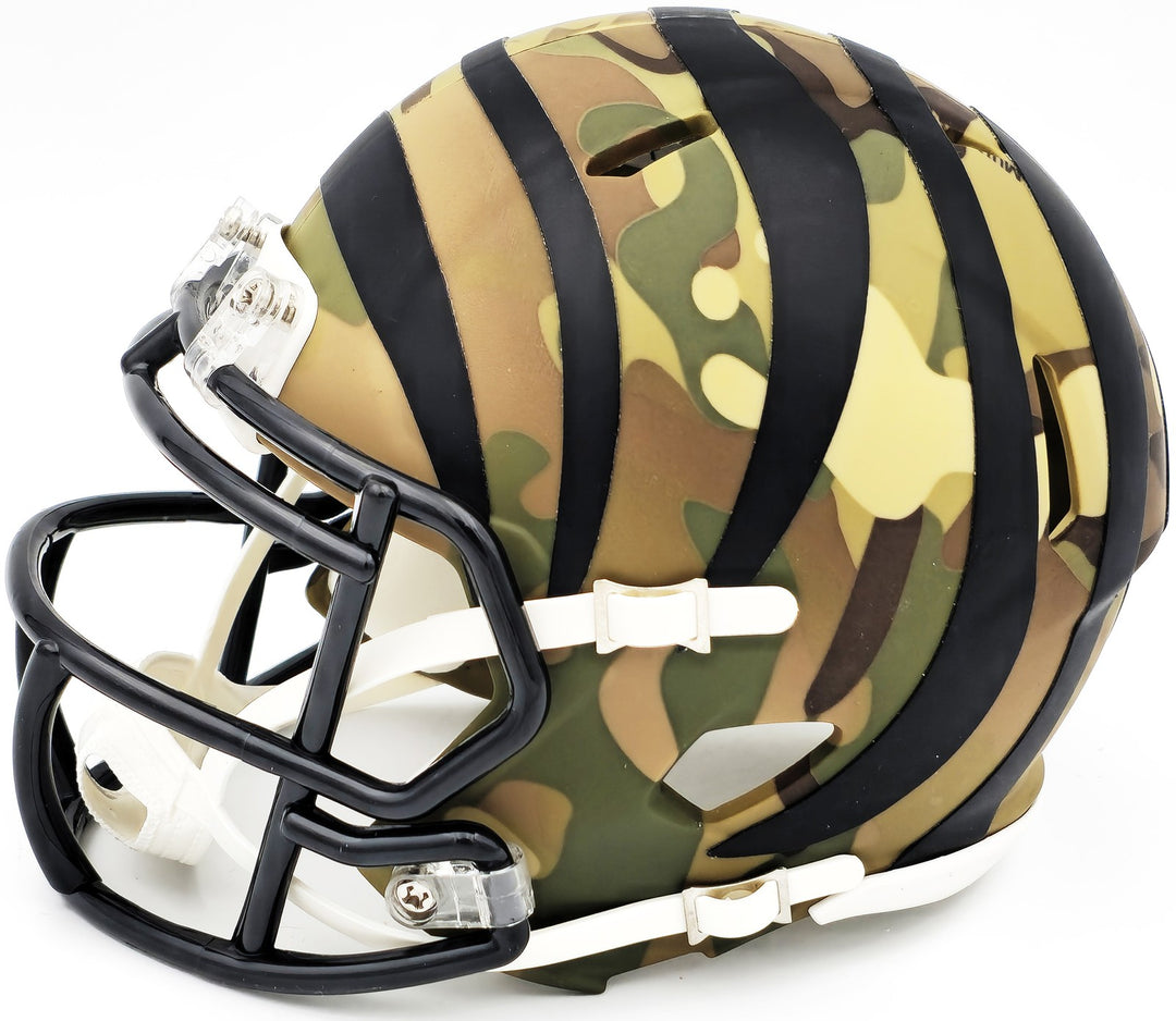 Ja'Marr Chase Signed Cincinnati Bengals Camo Speed Mini Helmet Beckett Wit