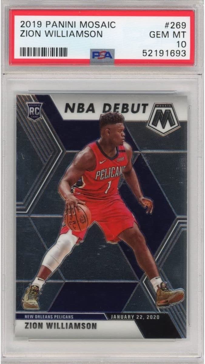 Graded 2019-20 Panini Mosaic ZION WILLIAMSON #269 Rookie Card PSA 10