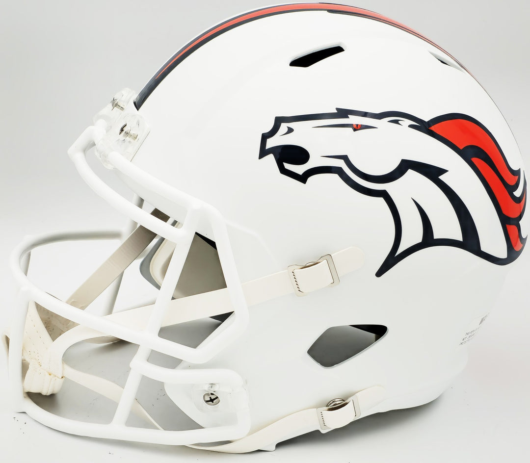 Russell Wilson Auto Broncos Flat Matte White Full Size Rep Speed Helmet Fanatics