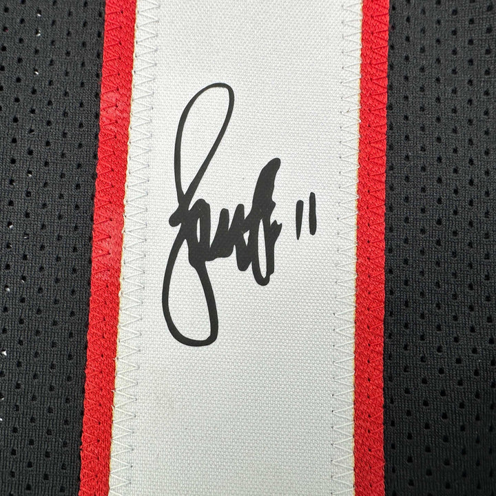 Facsimile Autographed Larry Fitzgerald Arizona Black Reprint Jersey Size Mens XL