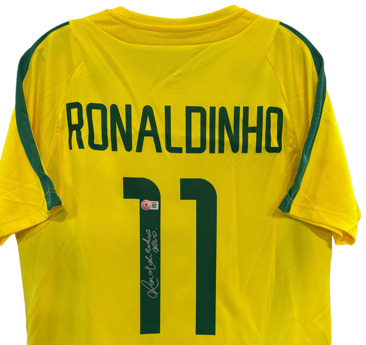 Ronaldinho Signed Nike  #11 Brazil National Team Soccer Jersey Auto BAS COA