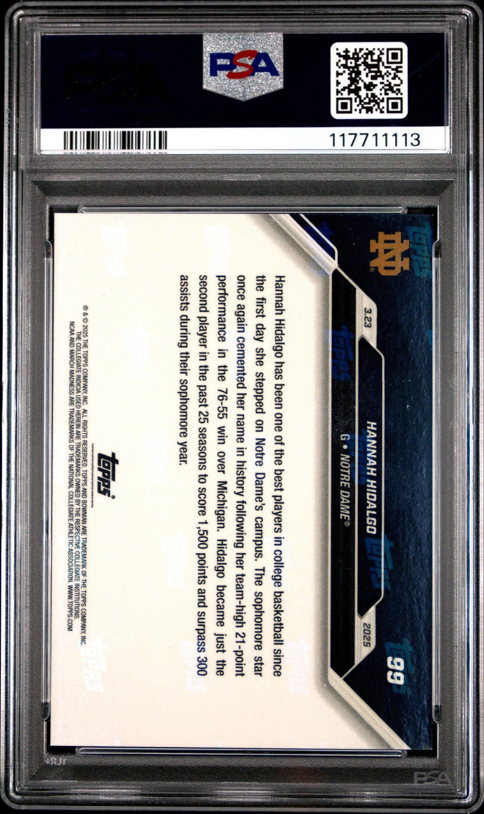 Graded 2024 Topps Bowman U Now Hannah Hidalgo #99 Rookie Card PSA 10