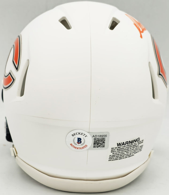 Richard Dent Auto Bears Flat Matte White Speed Mini Helmet "HOF 11" Beckett Wit
