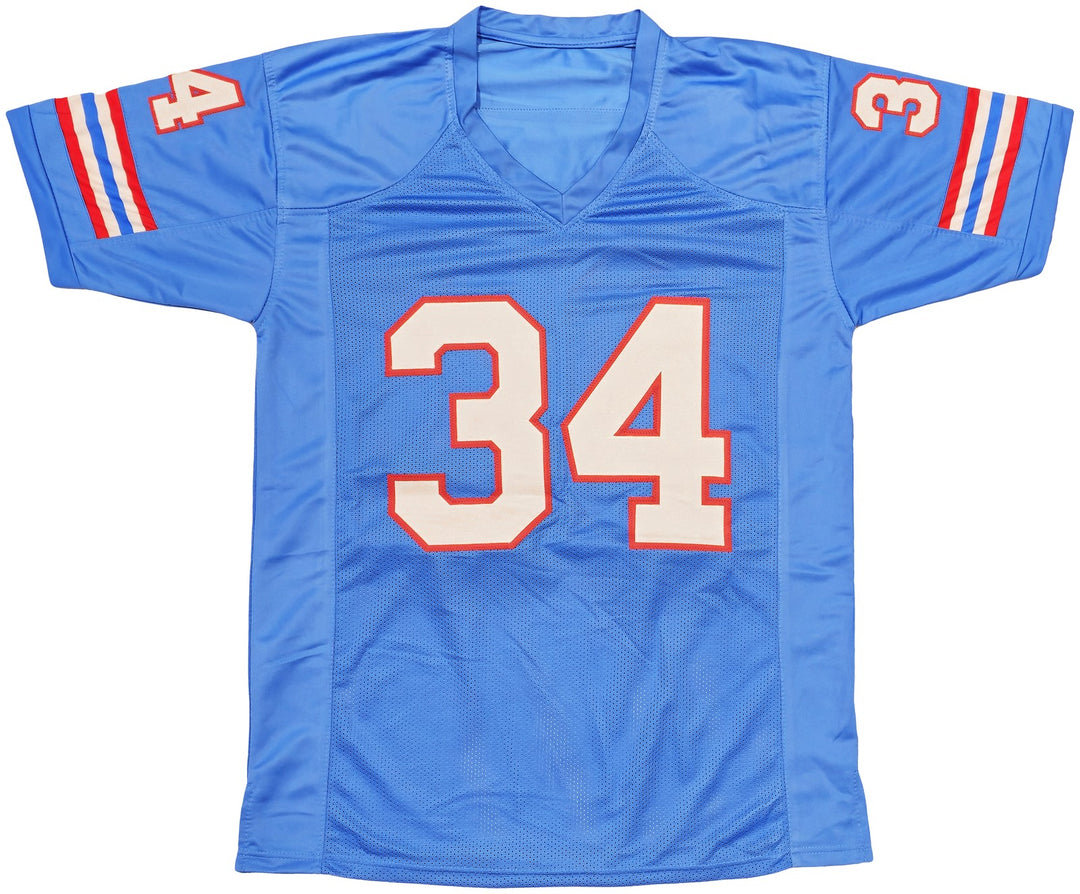 Houston Oilers Earl Campbell Signed Blue Jersey Beckett