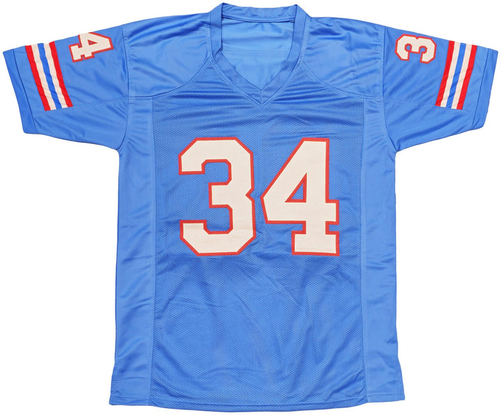 Houston Oilers Earl Campbell Signed Blue Jersey Beckett