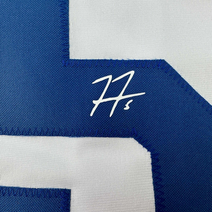 Facsimile Autographed Freddie Freeman Los Angeles White Reprint Auto Jersey XL