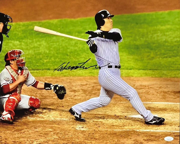 Hideki Matsui Signed 16x20 New York Yankees 2009 World Series Photo JSA
