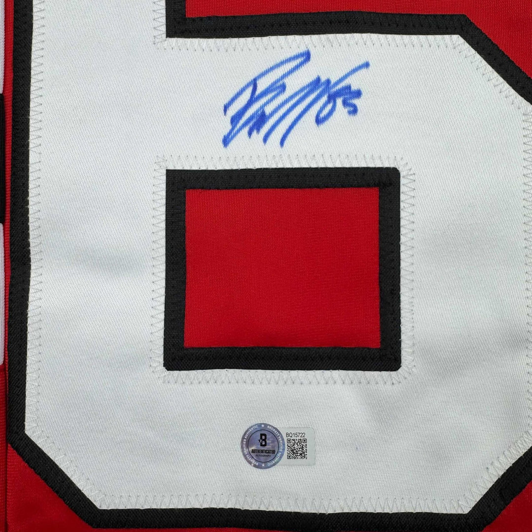 Autographed/Signed Jesper Bratt New Jersey Red Jersey Beckett BAS COA