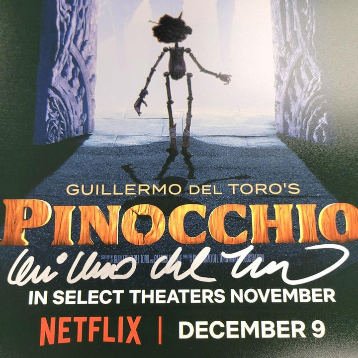 Guillermo del Toro signed Pinocchio 12x18 photo poster autograph (D) Beckett BAS