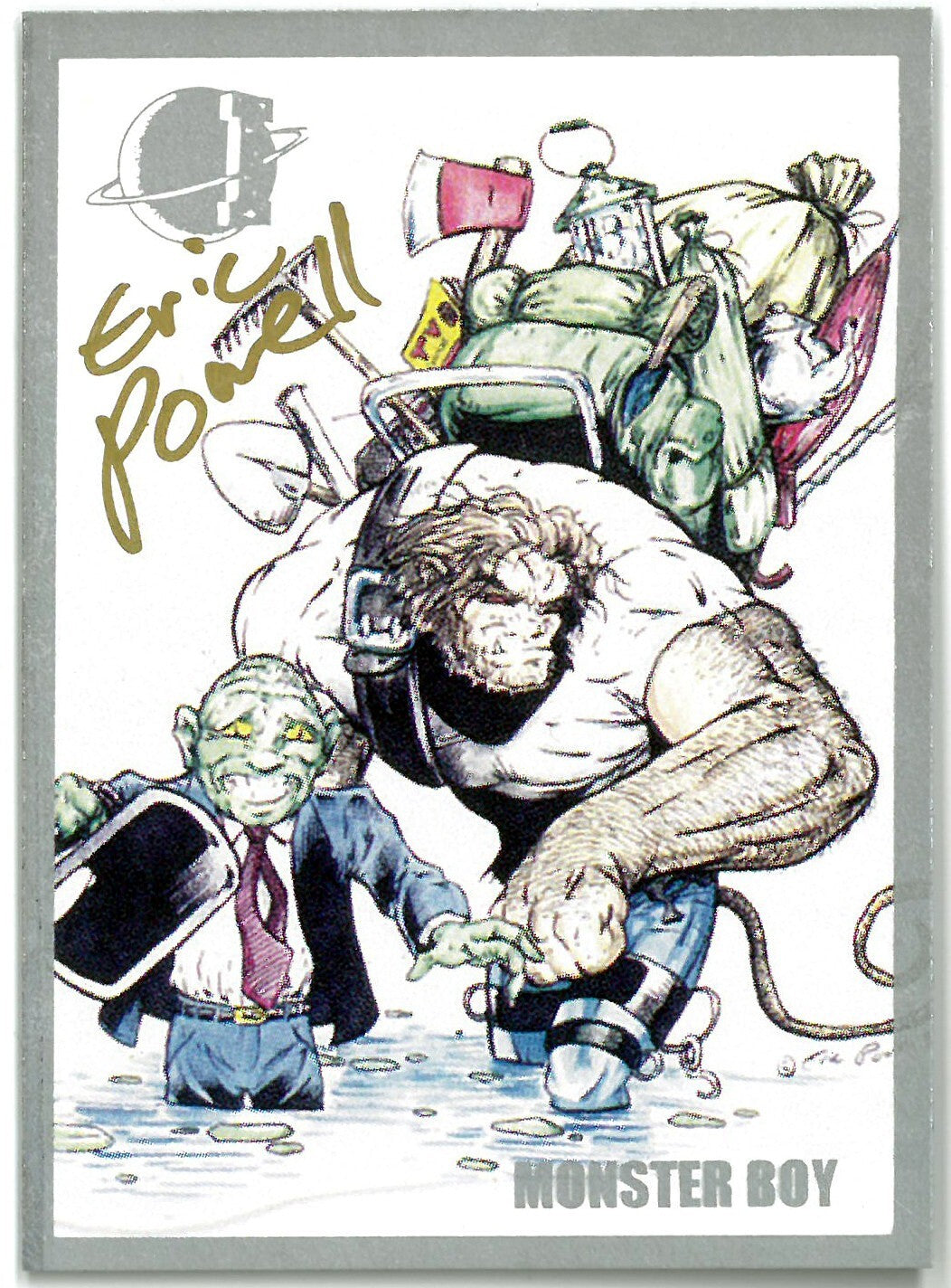 Eric Powell Signed 1994 Dilemma Productions Best Cellars MONSTER BOY Card - COA