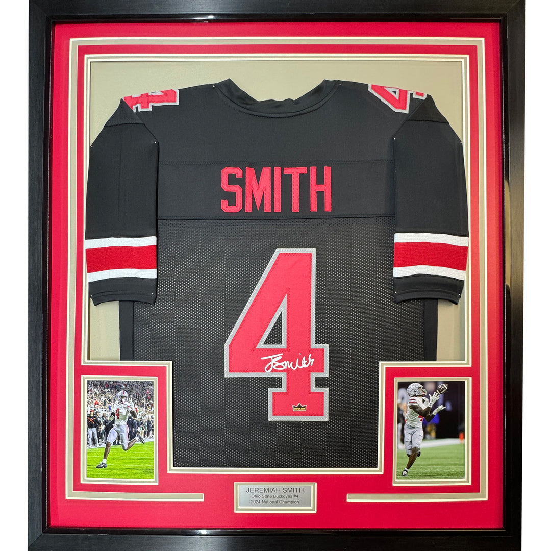 Framed Facsimile Autographed Jeremiah Smith 35x39 Reprint Laser Auto Jersey