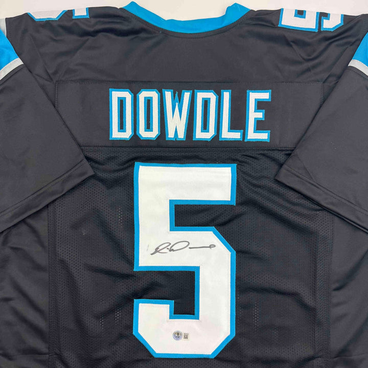 Autographed/Signed Rico Dowdle Carolina Black Football Jersey Beckett BAS COA