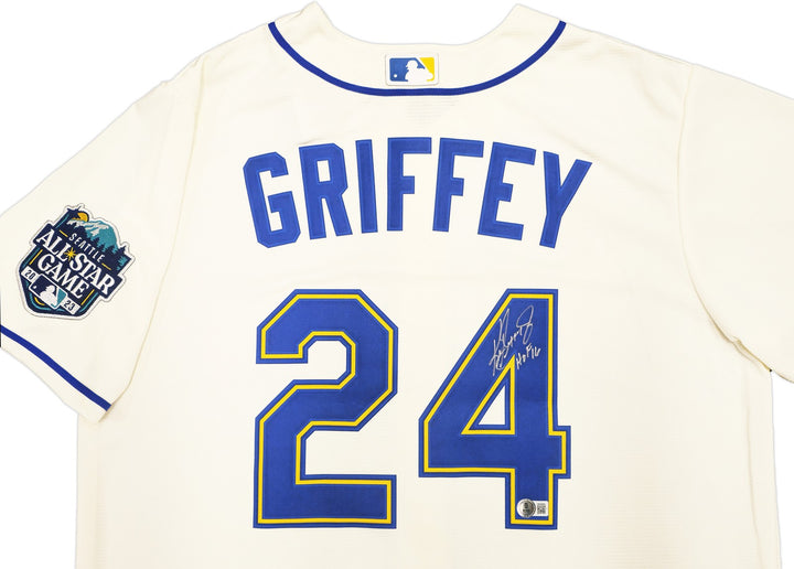 Mariners Ken Griffey Jr. Auto Cream Nike 2023 ASG Patch Jersey Sz L HOF 16 BAS