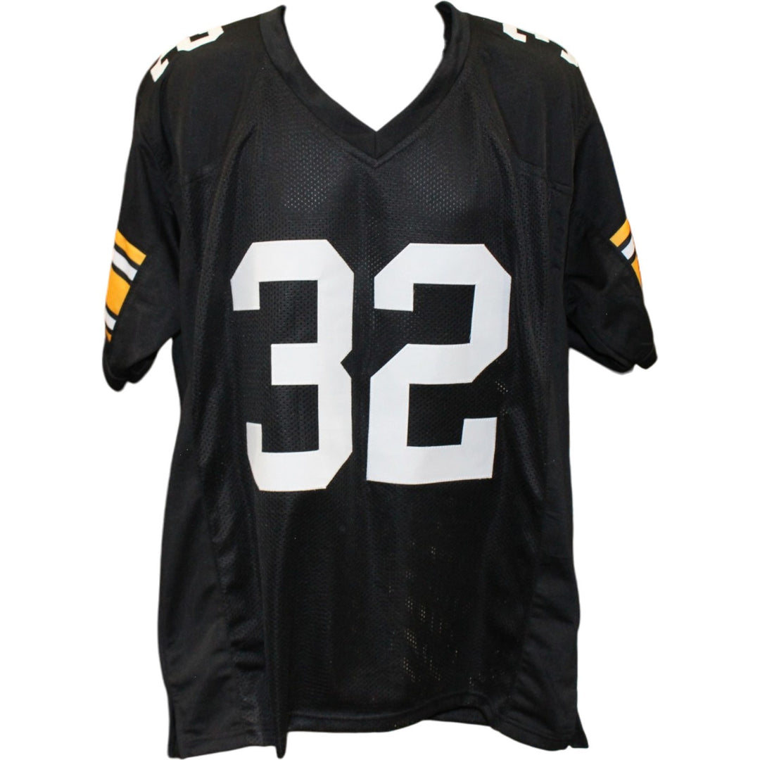 Franco Harris Autographed/Signed Pro Style Size XL Black Jersey JSA 57027