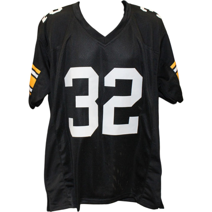 Franco Harris Autographed/Signed Pro Style Size XL Black Jersey JSA 57027