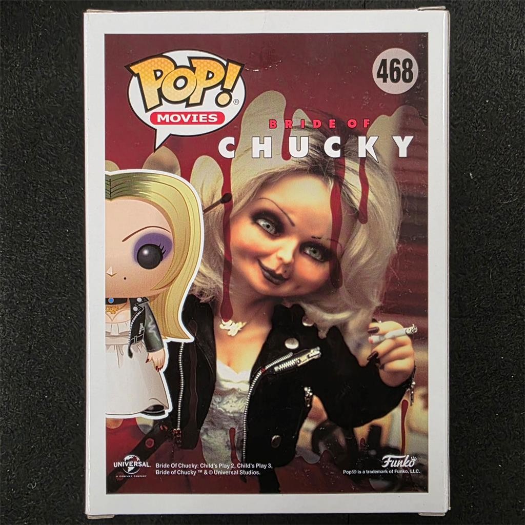 Jennifer Tilly signed Bride of Chucky Tiffany Funko Pop! 468 YLW autograph JSA