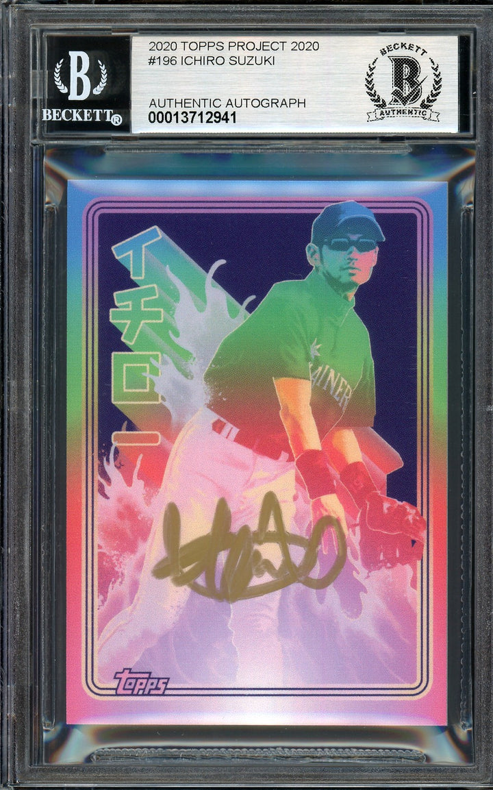 Ichiro Suzuki Auto Topps Project 2020 Matt Taylor Card 196 Auto 10 #/10 Beckett
