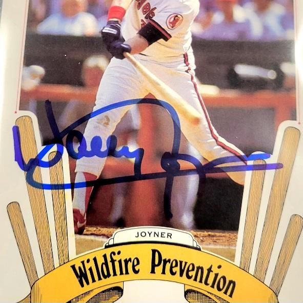 Wally Joyner signed 5x7 Oversized 1986 Smokey The Bear Promo Card ~ Beckett BAS