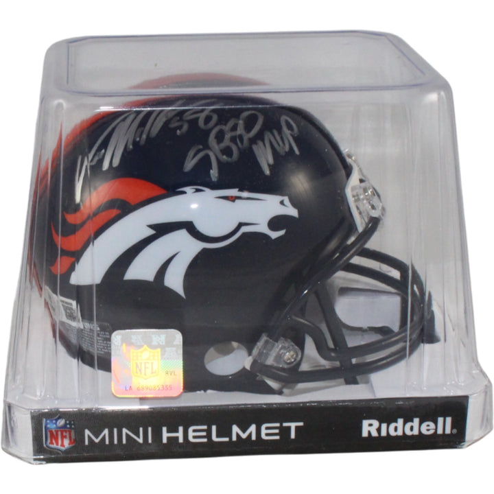 Von Miller Autographed Denver Broncos VSR4 Mini Helmet SB MVP Beckett WIT 54721