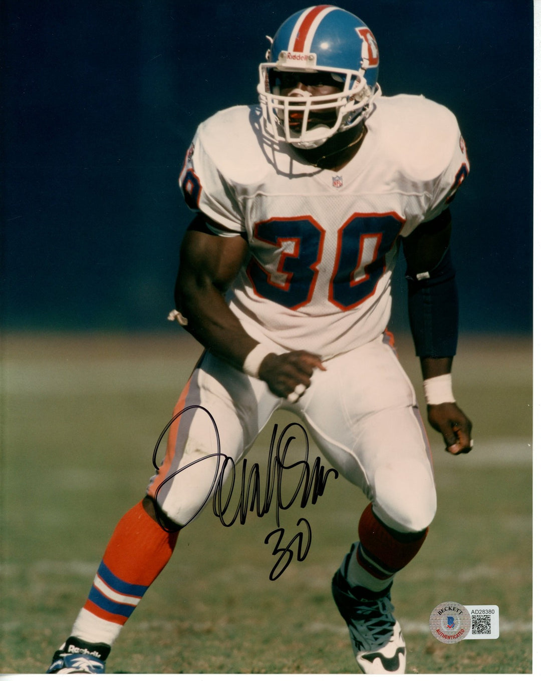 Terrell Davis Autographed/Signed Denver Broncos 8x10 Photo Beckett 55808