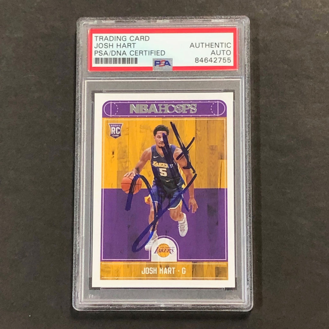 2017-18 NBA Hoops #280 JOSH HART Signed Card AUTO PSA Slabbed RC Lakers