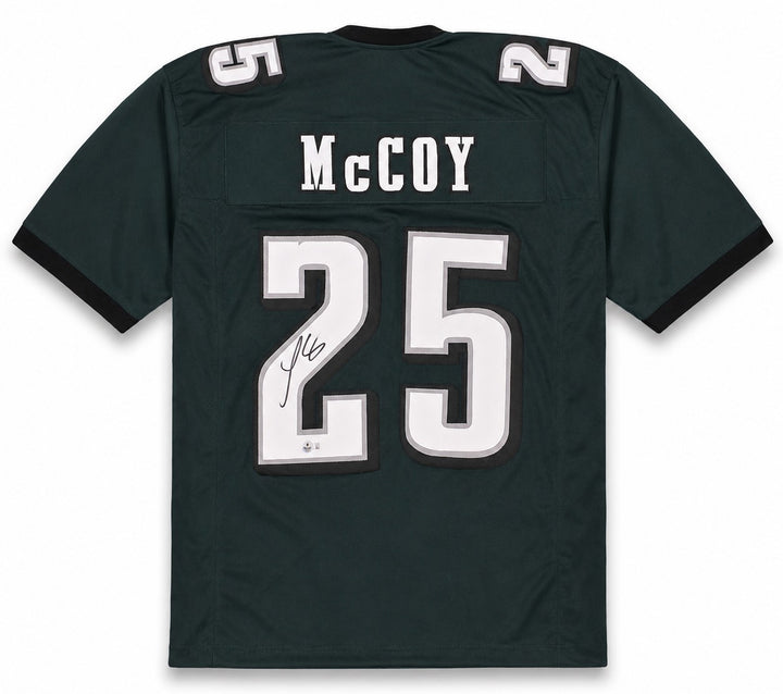 Philadelphia Eagles LeSean McCoy Signed Green Jersey Beckett BAS Witness