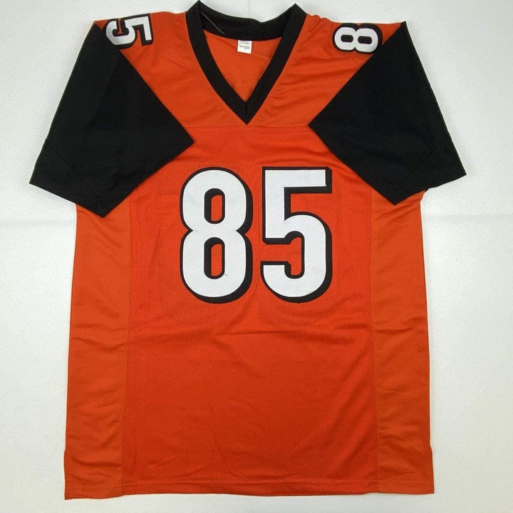 Autographed/Signed CHAD JOHNSON Cincinnati Orange Jersey JSA COA Auto