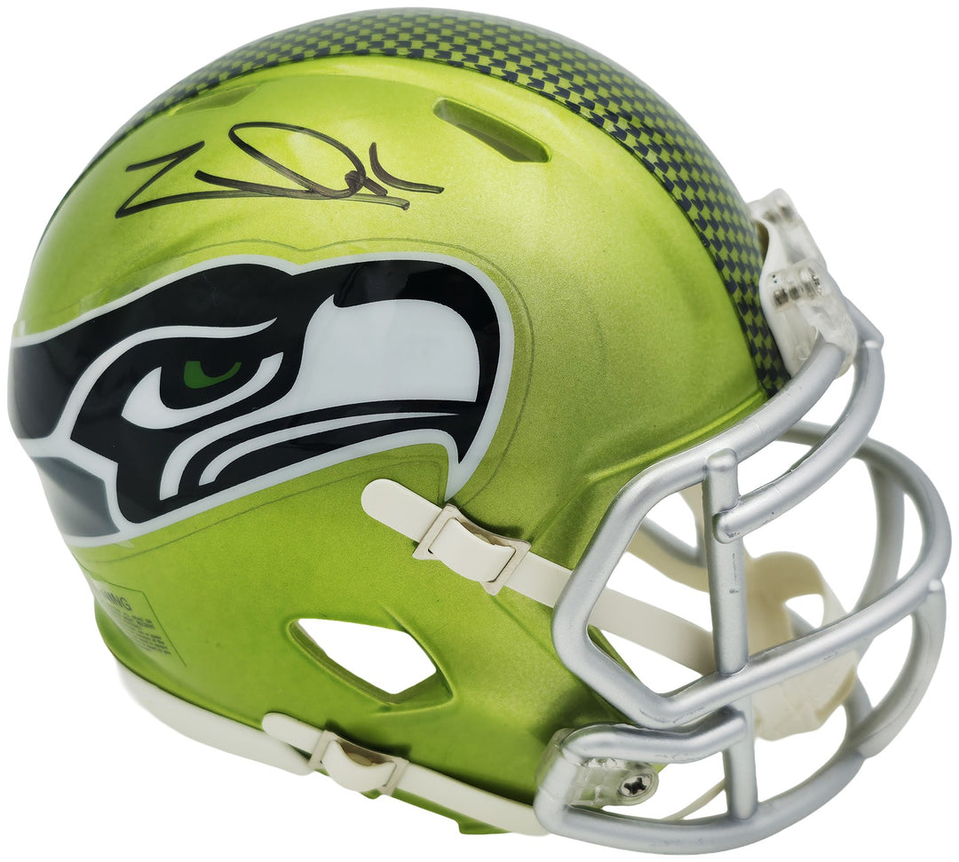 Zach Charbonnet Signed Seattle Seahawks Flash Green Speed Mini Helmet MCS Holo