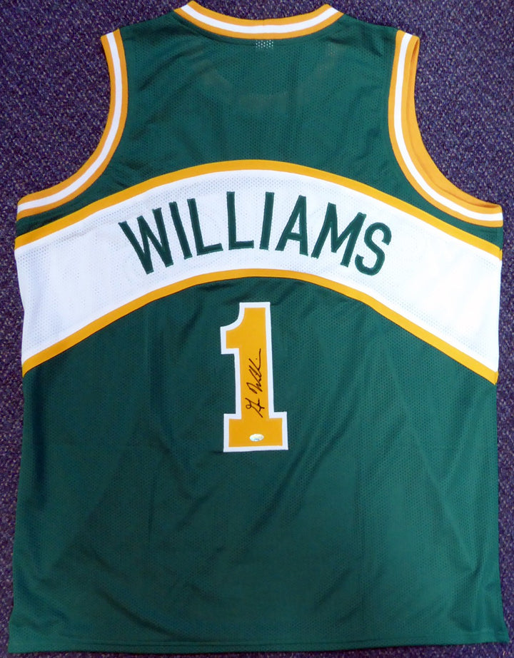 Seattle Sonics Gus Williams Autographed Signed Green Jersey MCS Holo