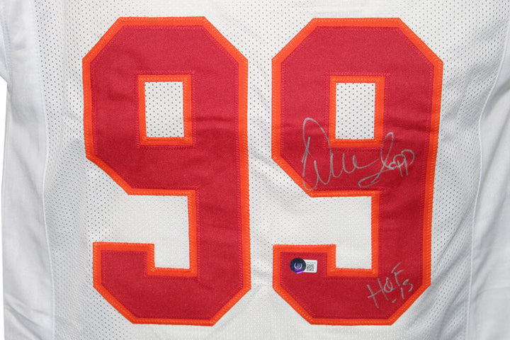 Warren Sapp Autographed/Signed Pro Style White TB XL Jersey HOF Beckett 39330