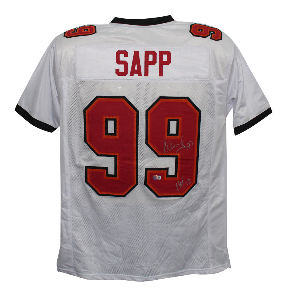 Warren Sapp Autographed/Signed Pro Style White XL Jersey HOF Beckett 39326