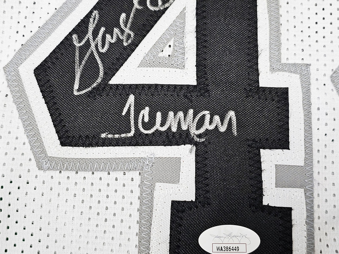 San Antonio Spurs George Gervin Signed White Jersey "Iceman" JSA