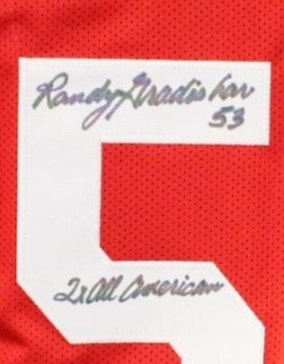Randy Gradishar Autographed/Signed College Style XL  Red Jersey Beckett 44616