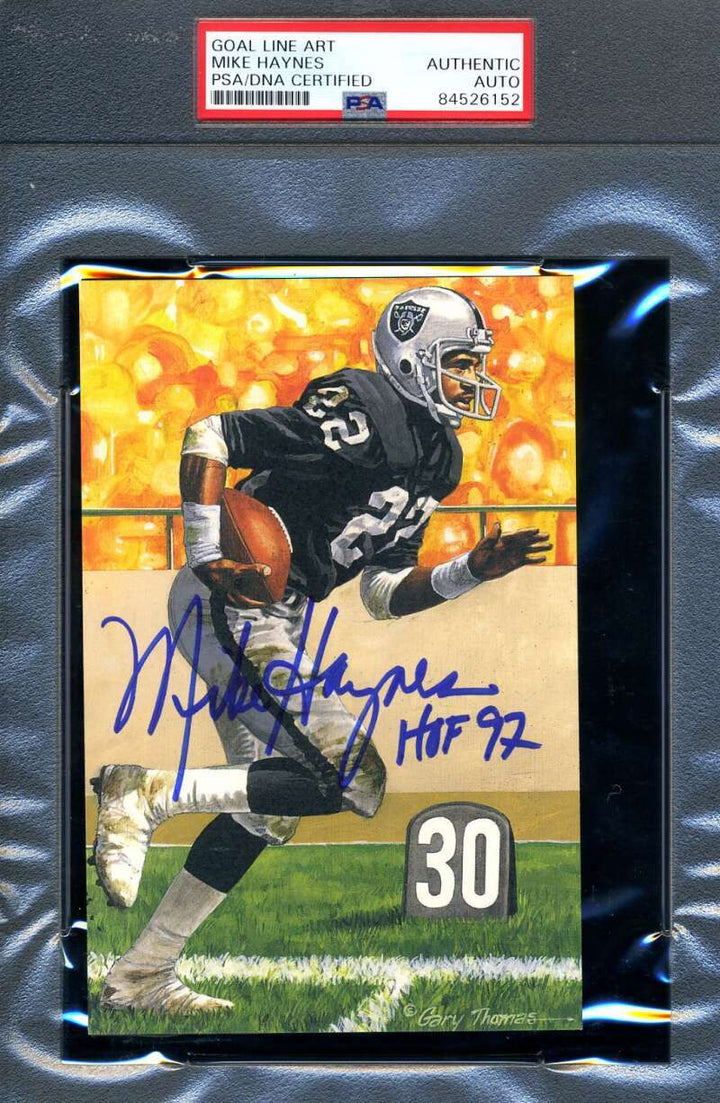Mike Haynes PSA DNA Slabbed Signed Goal Line Art Card Autograph GLAC