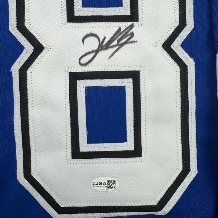 Autographed/Signed Emil Lilleberg Tampa Bay Blue Hockey Jersey JSA COA