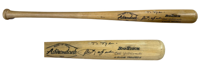 Carl Yastrzemski Signed Adirondack Big Stick Bat To Tyler Auto Hof COA Red Sox