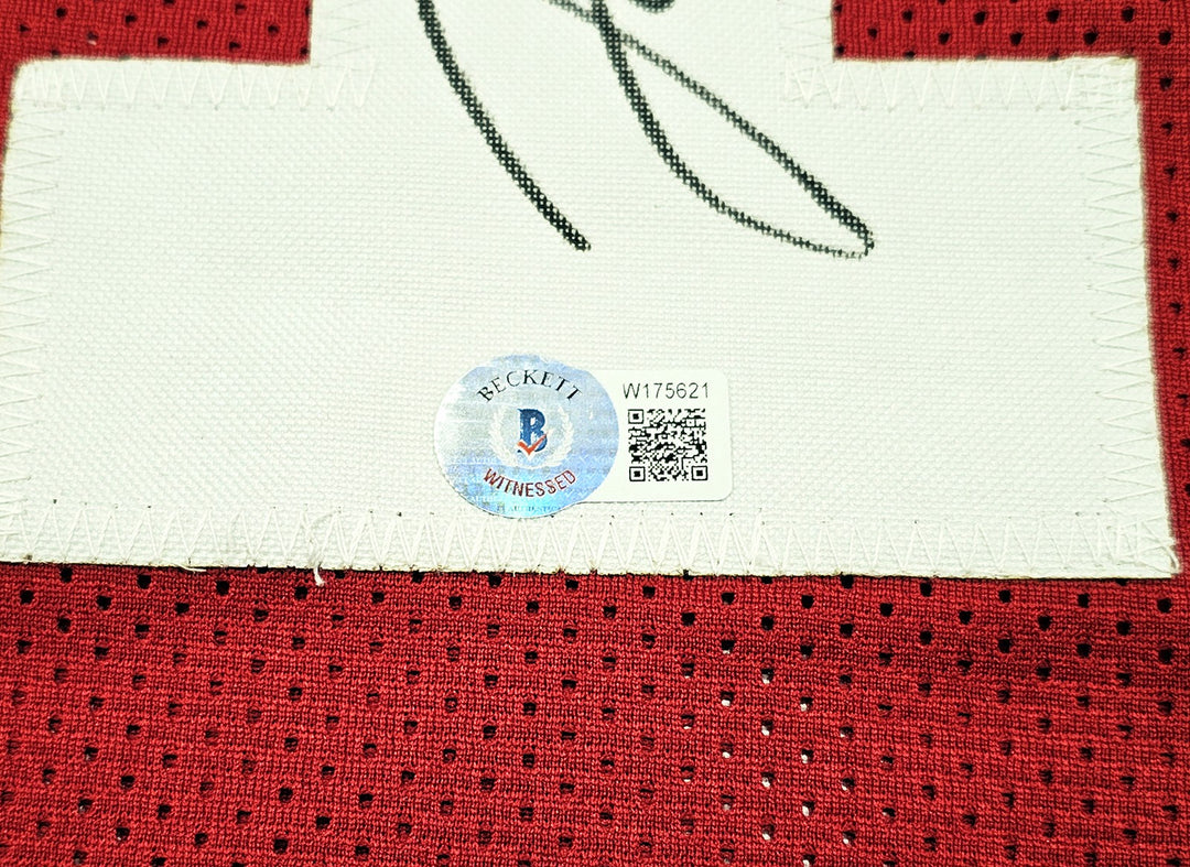 Alabama Crimson Tide Joe Willie Namath Auto Crimson Jersey Full Name Beckett Wit
