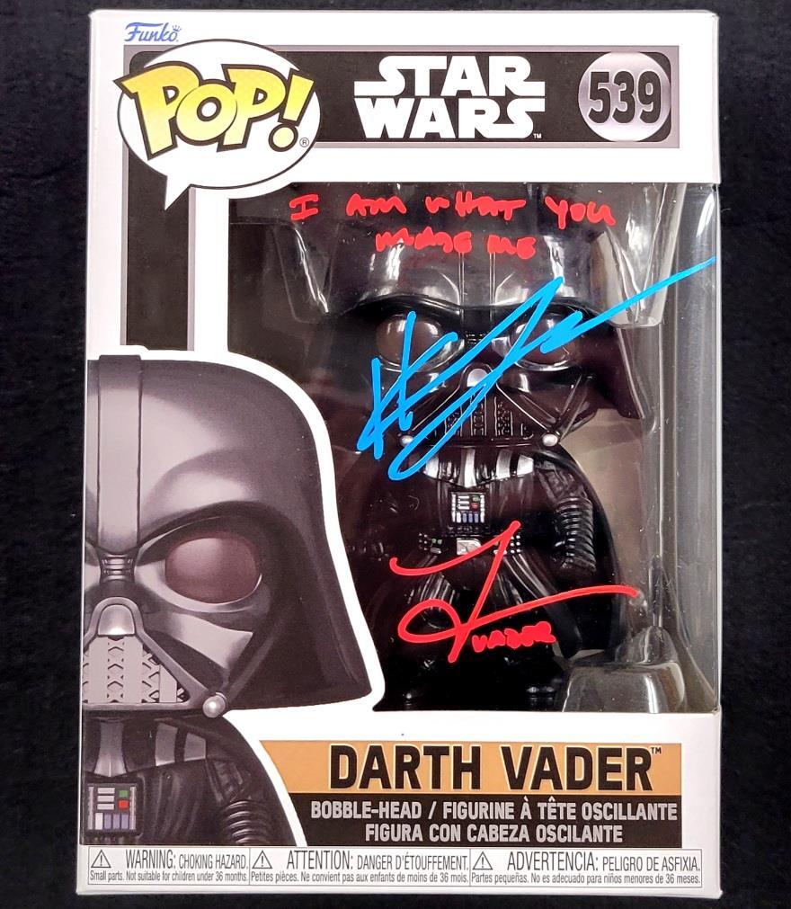 Hayden Christensen & Tom O'Connell signed Darth Vader Funko Pop! autograph ~ BAS