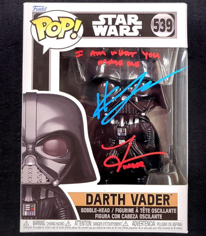 Hayden Christensen & Tom O'Connell signed Darth Vader Funko Pop! autograph ~ BAS