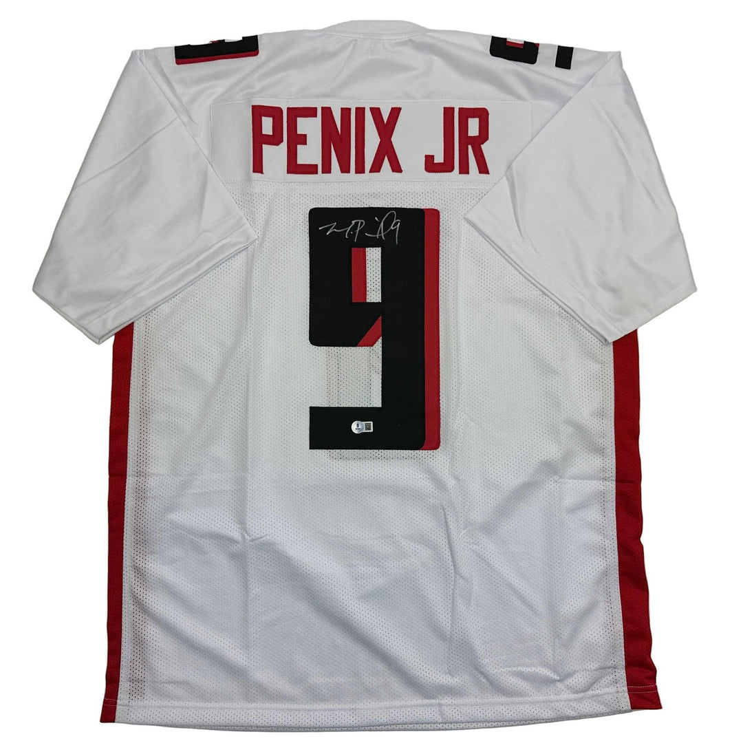 Autographed/Signed Michael Penix Jr. Atlanta White Jersey Beckett BAS COA