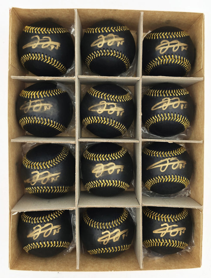 Frank Thomas Signed Black MLB Baseball 12 Count Lot (Imperfections) Beckett