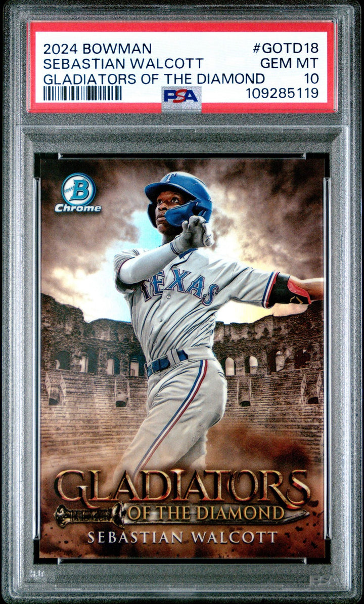 Graded 2024 Bowman Sebastian Walcott #GOTD18 Gladiators RC Baseball Card PSA 10
