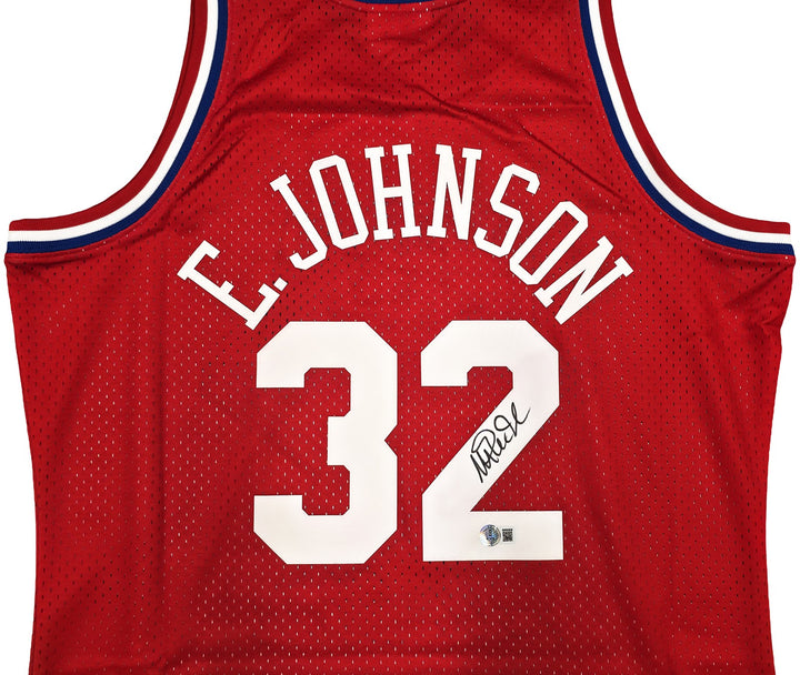Lakers Magic Johnson Auto Red Mitchell Ness 1991 ASG Swingman Jersey XXL Beckett