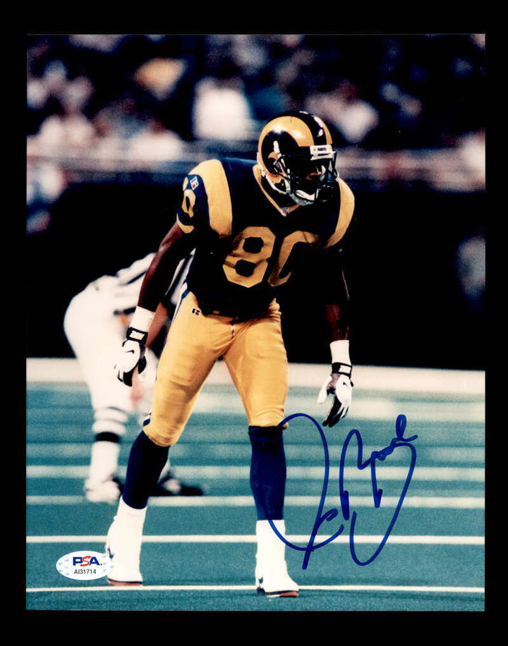Issac Bruce PSA DNA Coa Hand Signed 8x10 Autograph Photo