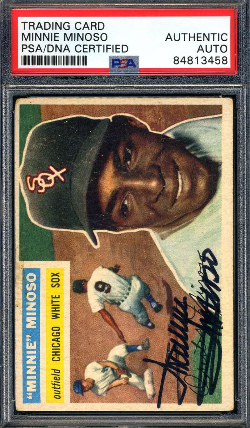 Minnie Minoso PSA DNA Signed 1956 Topps Autograph