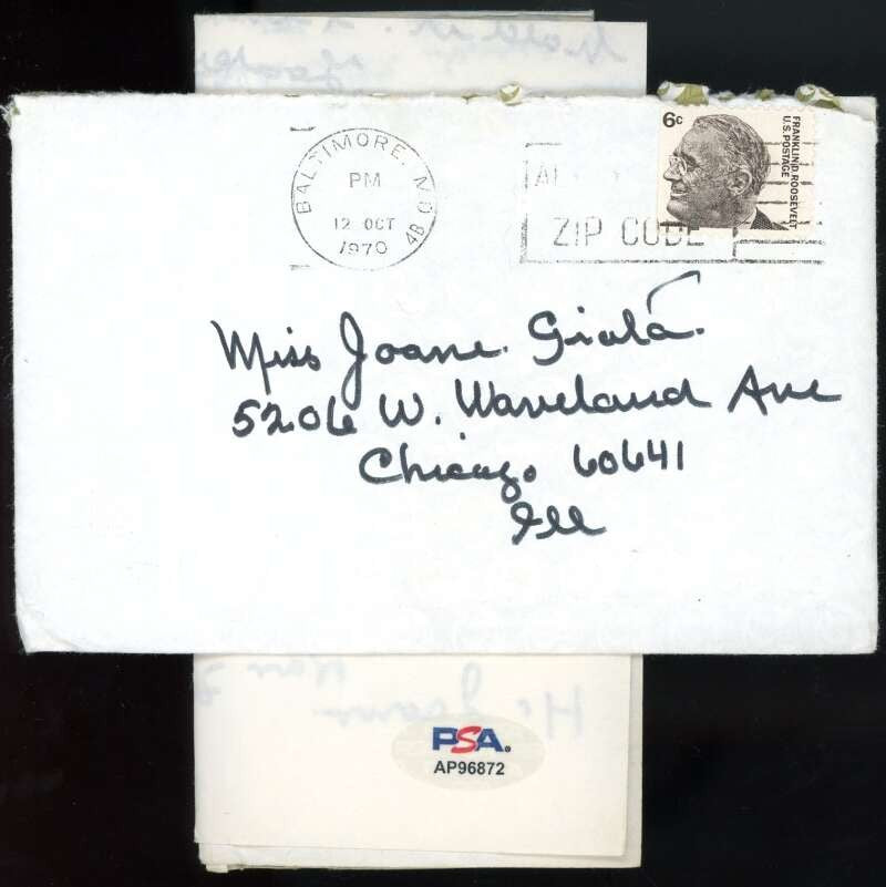 Rube Marquard PSA DNA Signed 1970 Personal Letter His Baseball Predictions Auto