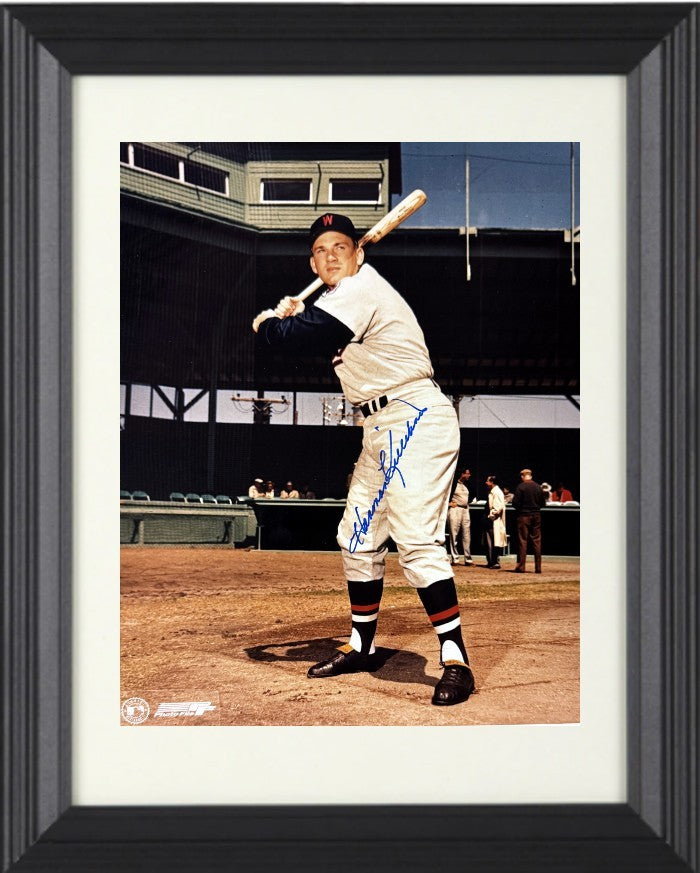 Harmon Killebrew signed Washington Senators 8x10 Photo minor dings Framed- COA