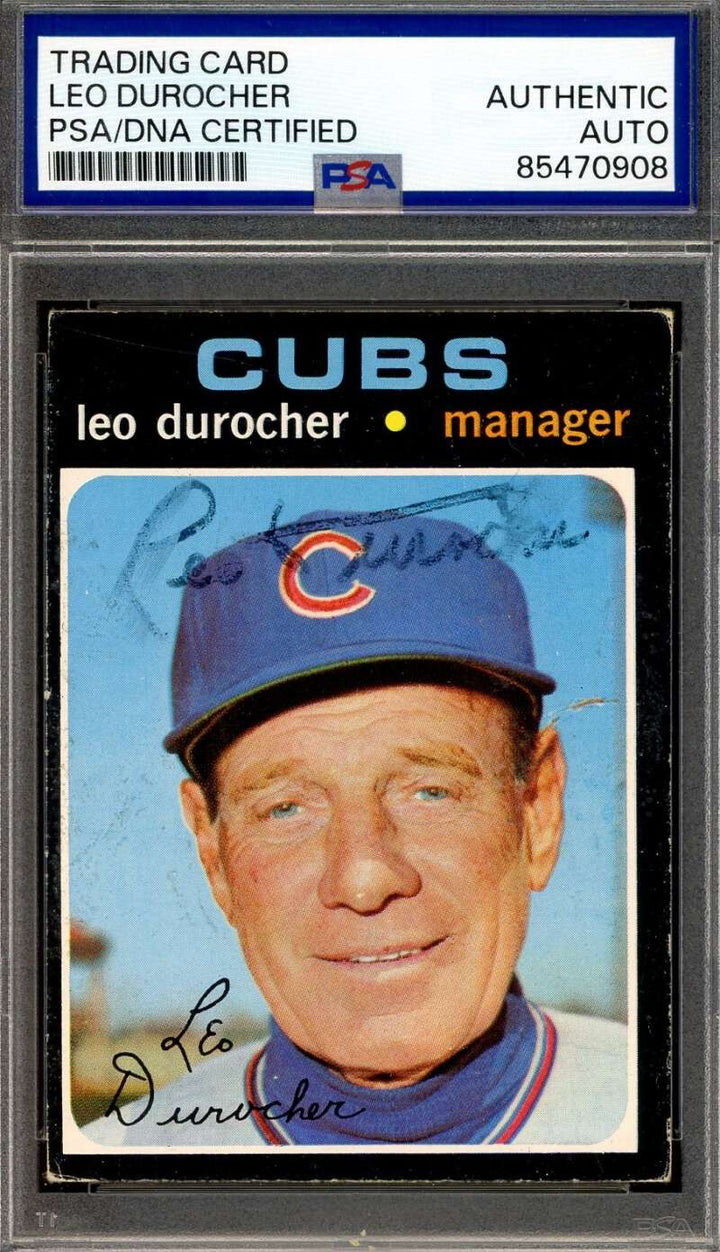 Leo Durocher PSA DNA Vintage Signed 1971 Topps Autograph